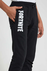 Redtag-Black-Fortnite-Active-Pant-Joggers-Senior-Boys-9 to 14 Years