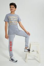 تنزيل الصورة على معرض الصور، Redtag-Grey-Iron-Man-Active-Pant-Joggers-Senior-Boys-9 to 14 Years
