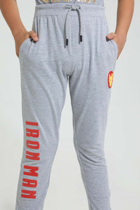 Redtag-Grey-Iron-Man-Active-Pant-Joggers-Senior-Boys-9 to 14 Years