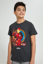 تنزيل الصورة على معرض الصور، Redtag-Charcoal-Iron-Man-T-Shirt-Graphic-Prints-Senior-Boys-9 to 14 Years
