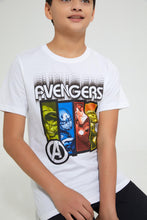 تنزيل الصورة على معرض الصور، Redtag-White-Marvel-T-Shirt-Graphic-Prints-Senior-Boys-9 to 14 Years
