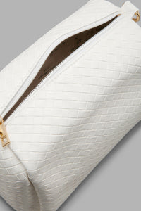 Redtag-White-Weave-Embellished-Day-Bag-Colour:White,-Filter:Women's-Accessories,-New-In,-New-In-Women-ACC,-Non-Sale,-W21B,-Women-Handbags-Women-