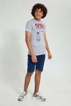 تنزيل الصورة على معرض الصور، Redtag-Grey-Nasa-T-Shirt-Graphic-Prints-Senior-Boys-9 to 14 Years
