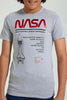 Redtag-Grey-Nasa-T-Shirt-Graphic-Prints-Senior-Boys-9 to 14 Years