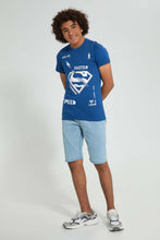 تنزيل الصورة على معرض الصور، Redtag-Blue-Superman-Tee-All-Over-Prints-Senior-Boys-9 to 14 Years
