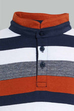 Load image into Gallery viewer, Redtag-White-Horizontal-Stripe-Stand-Collar-Polo-Shirt-Boys-T-Shirts,-Colour:White,-Filter:Boys-(2-to-8-Yrs),-New-In,-New-In-BOY,-Non-Sale,-S22A,-Section:Kidswear-Boys-2 to 8 Years
