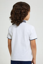 Load image into Gallery viewer, Redtag-White-Smart-Woven-Collar-Polo-Shirt-Polo-Shirts-Boys-2 to 8 Years
