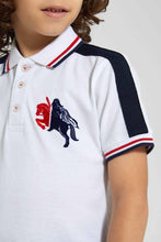 Load image into Gallery viewer, Redtag-White-Polo-Shirt-With-Horse-Logo-Polo-Shirts-Boys-2 to 8 Years
