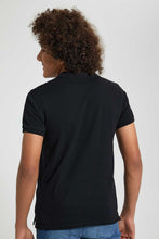 تنزيل الصورة على معرض الصور، Redtag-Black-Barca-Polo-Polo-Shirts-Senior-Boys-9 to 14 Years
