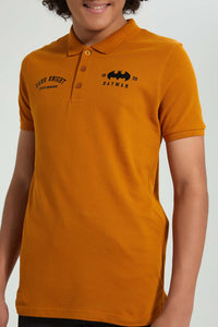 Redtag-Mustard-Batman-Polo-Polo-Shirts-Senior-Boys-9 to 14 Years