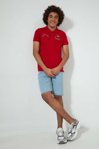 Redtag-Red-Spiderman-Polo-Polo-Shirts-Senior-Boys-9 to 14 Years