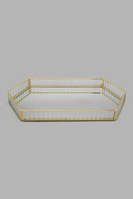 Load image into Gallery viewer, Redtag-Gold-Ribbed-Decorative-Tray-Trays-Home-Decor-
