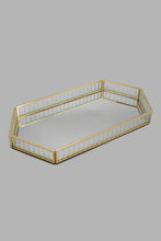 Load image into Gallery viewer, Redtag-Gold-Ribbed-Decorative-Tray-Trays-Home-Decor-
