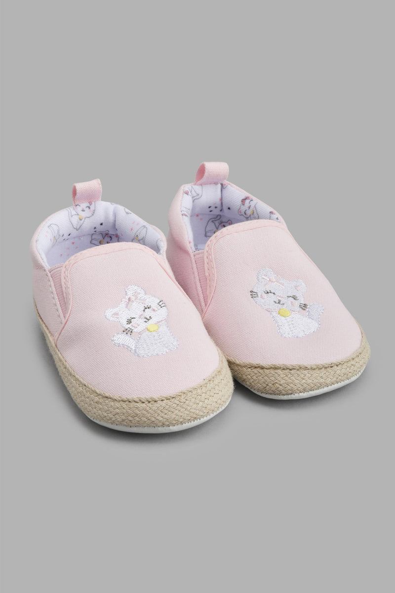 Redtag-Pale-Pink-Pram-Shoe-Pumps-Baby-0 to 18 Months