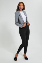 تنزيل الصورة على معرض الصور، Redtag-Black-Checked-Long-Sleeve-Cropped-Jacket-Jackets-Women&#39;s-0
