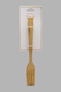 Redtag-Gold-Dinner-Fork-Hammered-Finish-Set-(4-Piece)-Colour:Gold,-Filter:Home-Dining,-HMW-DIN-Cutlery-Sets,-New-In,-New-In-HMW-DIN,-Non-Sale,-S22A,-Section:Homewares-Home-Dining-