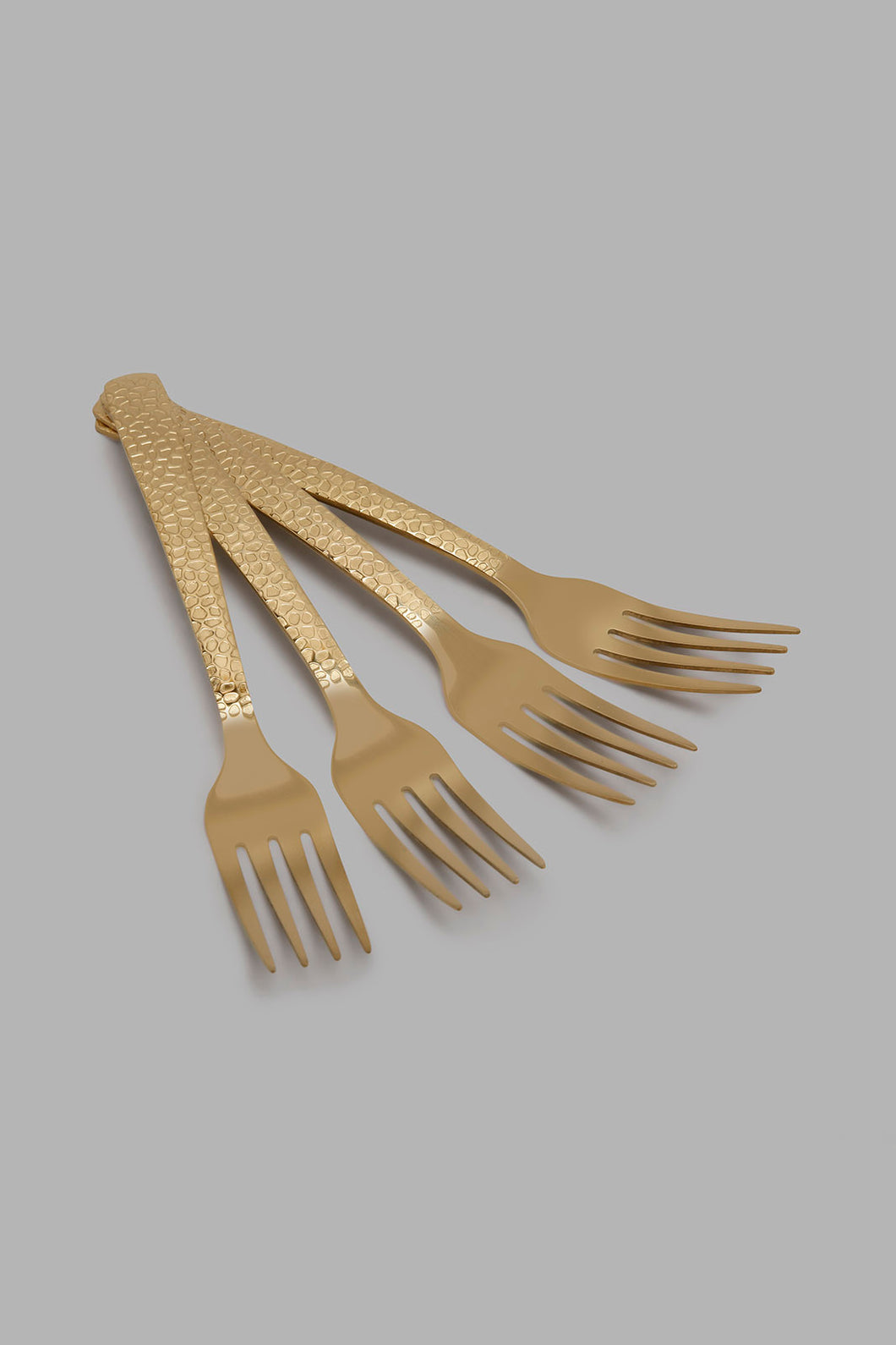 Redtag-Gold-Cake-Fork-Hammered-FinishSet-(4-Piece)-Colour:Gold,-Filter:Home-Dining,-HMW-DIN-Cutlery-Sets,-New-In,-New-In-HMW-DIN,-Non-Sale,-S22A,-Section:Homewares-Home-Dining-