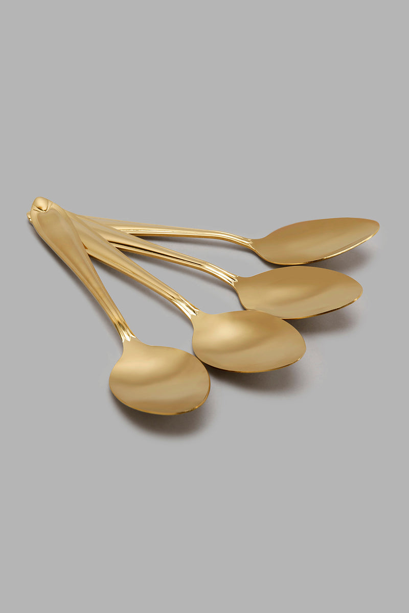 Redtag-Gold-Dinner-Spoon-Set-(4-Piece)-Colour:Gold,-Filter:Home-Dining,-HMW-DIN-Cutlery-Sets,-New-In,-New-In-HMW-DIN,-Non-Sale,-S22A,-Section:Homewares-Home-Dining-