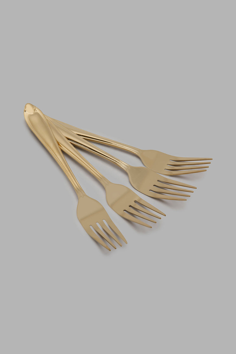 Redtag-Gold-Dinner-Fork-Set-(4-Piece)-Colour:Gold,-Filter:Home-Dining,-HMW-DIN-Cutlery-Sets,-New-In,-New-In-HMW-DIN,-Non-Sale,-S22A,-Section:Homewares-Home-Dining-