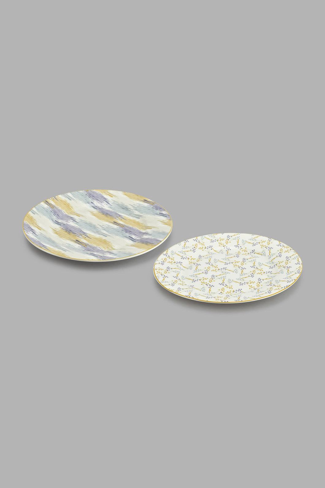 Redtag-Multicolour-Geometric-Plate-Set-(2-Piece)-Colour:Multicolour,-Filter:Home-Dining,-HMW-DIN-Crockery-Sets,-New-In,-New-In-HMW-DIN,-Non-Sale,-S22A,-Section:Homewares-Home-Dining-