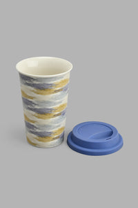 Redtag-Multicolour-Geometric-Travel-Mug-With-Silicon-Lid-Colour:Multicolour,-Filter:Home-Dining,-HMW-DIN-Mugs,-New-In,-New-In-HMW-DIN,-Non-Sale,-S22A,-Section:Homewares-Home-Dining-