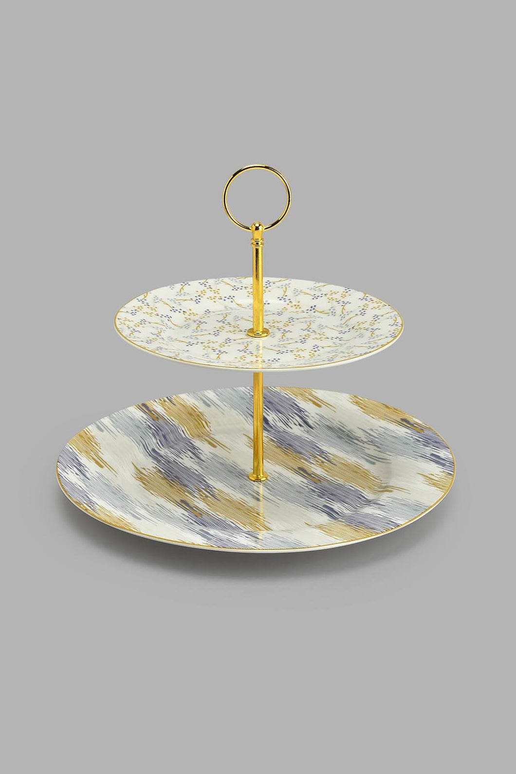 Redtag-Multicolor-Geometric-2-Tier-Plate-Colour:Multicolour,-Filter:Home-Dining,-HMW-DIN-Crockery-Sets,-New-In,-New-In-HMW-DIN,-Non-Sale,-S22A,-Section:Homewares-Home-Dining-