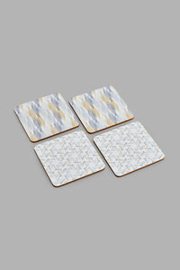 Redtag-Multicolour-Geometric-Square-Wooden-Coaster-Set-(4-Piece)-Colour:Multicolour,-Filter:Home-Dining,-HMW-DIN-Crockery-Sets,-New-In,-New-In-HMW-DIN,-Non-Sale,-S22A,-Section:Homewares-Home-Dining-