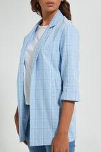 Load image into Gallery viewer, Redtag-Blue-Checked-Rolled-Up-Sleeve-Jacket-Jackets-Women&#39;s-0
