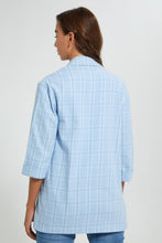 Load image into Gallery viewer, Redtag-Blue-Checked-Rolled-Up-Sleeve-Jacket-Jackets-Women&#39;s-0
