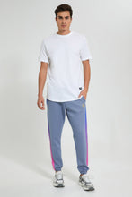 تنزيل الصورة على معرض الصور، Redtag-Blue-Jog-Pant-With-Sublimation-Print-Joggers-Men&#39;s-
