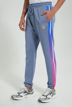 تنزيل الصورة على معرض الصور، Redtag-Blue-Jog-Pant-With-Sublimation-Print-Joggers-Men&#39;s-
