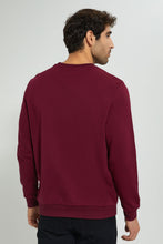 تنزيل الصورة على معرض الصور، Redtag-Burgundy-Sweatshirt-With-Rubber-Badges-Sweatshirts-Men&#39;s-
