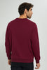 Redtag-Burgundy-Sweatshirt-With-Rubber-Badges-Sweatshirts-Men's-