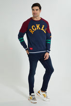 Load image into Gallery viewer, Redtag-Navy-Raglan-Sleeve-Sweatshirt-Sweatshirts-Men&#39;s-0
