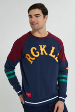 Load image into Gallery viewer, Redtag-Navy-Raglan-Sleeve-Sweatshirt-Sweatshirts-Men&#39;s-0
