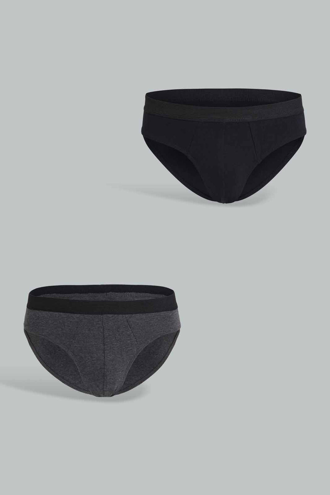 Black And Charcoal Briefs (Pack of 2)