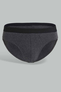 Black And Charcoal Briefs (Pack of 2)