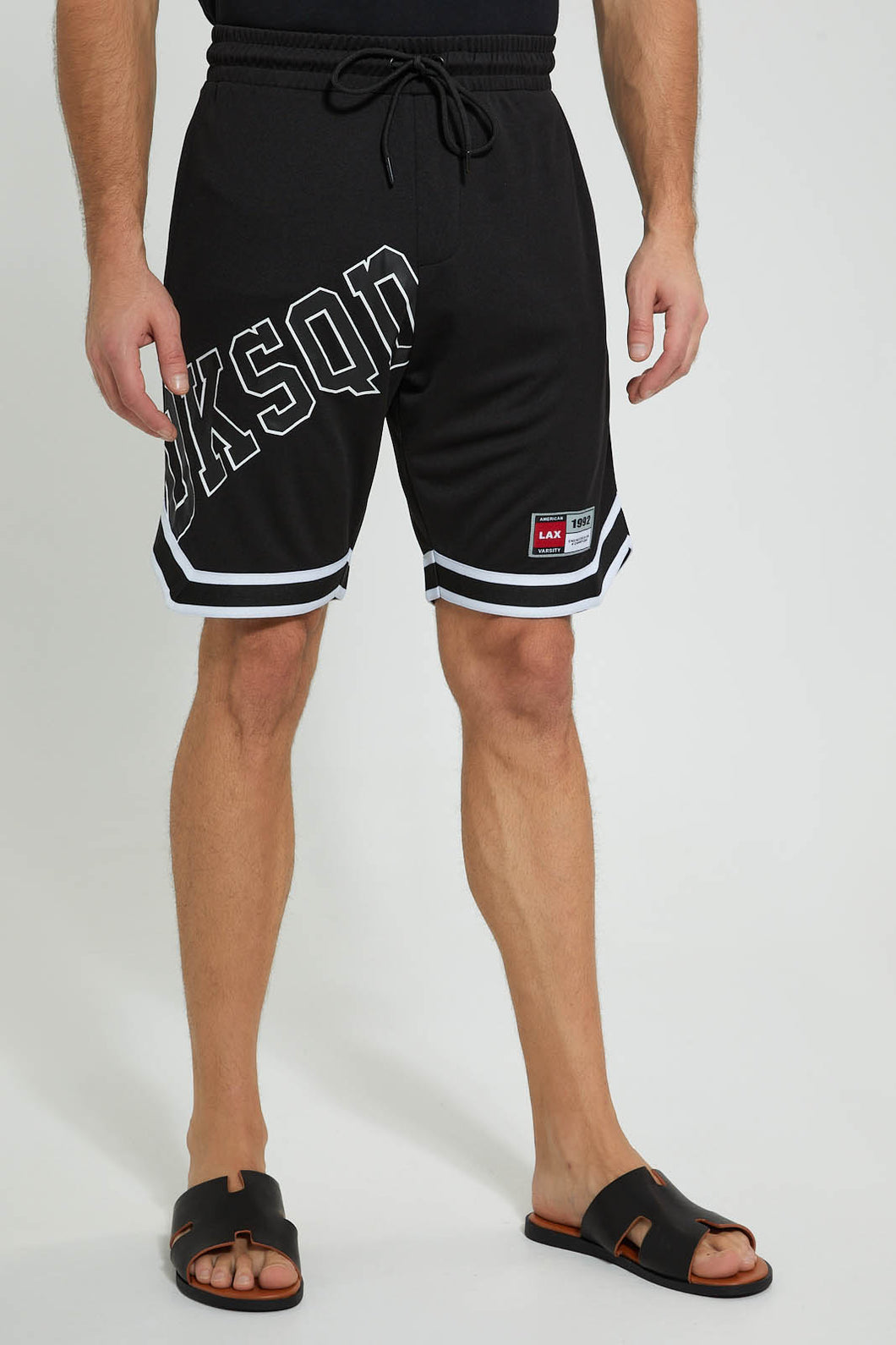 Redtag-Black-Sports-Shorts-Active-Shorts-Men's-