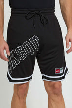 تنزيل الصورة على معرض الصور، Redtag-Black-Sports-Shorts-Active-Shorts-Men&#39;s-
