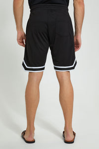 Redtag-Black-Sports-Shorts-Active-Shorts-Men's-