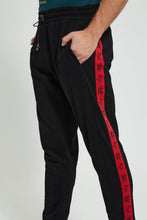 Load image into Gallery viewer, Redtag-Black-Track-Pant-With-Side-Tape-Joggers-Men&#39;s-
