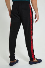 Load image into Gallery viewer, Redtag-Black-Track-Pant-With-Side-Tape-Joggers-Men&#39;s-
