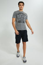 تنزيل الصورة على معرض الصور، Redtag-Black-Cargo-Pocket-Shorts-Active-Shorts-Men&#39;s-
