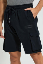 تنزيل الصورة على معرض الصور، Redtag-Black-Cargo-Pocket-Shorts-Active-Shorts-Men&#39;s-
