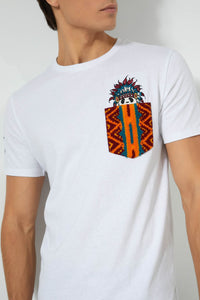 Redtag-White-T-Shirt-With-Embroidered-Graphic-Prints-Men's-