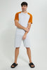 Redtag-Ecru-Reglan-Sleeve-Night-Suit-With-Chest-Logo-Pyjama-Sets-Men's-