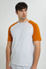 Redtag-Ecru-Reglan-Sleeve-Night-Suit-With-Chest-Logo-Pyjama-Sets-Men's-