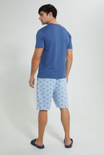 تنزيل الصورة على معرض الصور، Redtag-Blue-Print-Pyjama-Set-(2-Piece)-Pyjama-Sets-Men&#39;s-
