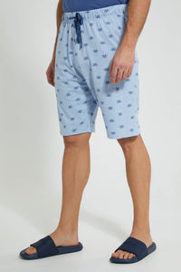 Redtag-Blue-Print-Pyjama-Set-(2-Piece)-Pyjama-Sets-Men's-