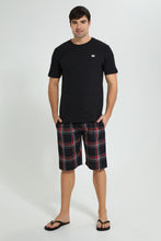 تنزيل الصورة على معرض الصور، Redtag-White-T-Shirt-With-Woven-Shorts-Nightsuit-Pyjama-Sets-Men&#39;s-
